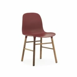 Normann Copenhagen Form Walnut Stuhl - H 80 X B 48 X T 52 Cm - Red / Walnuss