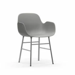 Normann Copenhagen Form Chrome Lehnstuhl Mit Armlehnen - H 80 X B 56 X T 52 Cm - Grey