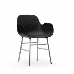 Normann Copenhagen Form Chrome Lehnstuhl Mit Armlehnen - H 80 X B 56 X T 52 Cm - Black