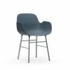 Normann Copenhagen Form Chrome Lehnstuhl Mit Armlehnen - H 80 X B 56 X T 52 Cm - Blue
