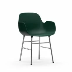 Normann Copenhagen Form Chrome Lehnstuhl Mit Armlehnen - H 80 X B 56 X T 52 Cm - Green