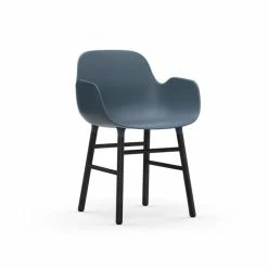 Normann Copenhagen Form Black Lehnstuhl Mit Armlehnen - H 80 X B 56 X T 52 Cm - Blue
