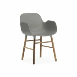 Normann Copenhagen Form Walnut Lehnstuhl Mit Armlehnen - H 80 X B 56 X T 52 Cm - Grey