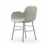 Normann Copenhagen Normann Form Chrome Lehnstuhl Textil-gepolstert Fame - H 80 X B 56 X T 52 Cm - White