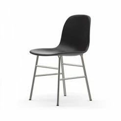 Normann Copenhagen Normann Form Chrome Stuhl Leder-gepolstert Tango - H 80 X B 48 X T 52 Cm - Dark Grey 41580