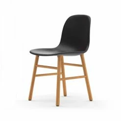 Normann Copenhagen Normann Form Oak Stuhl Leder-gepolstert Tango - H 80 X B 48 X T 52 Cm - Dark Grey 41580