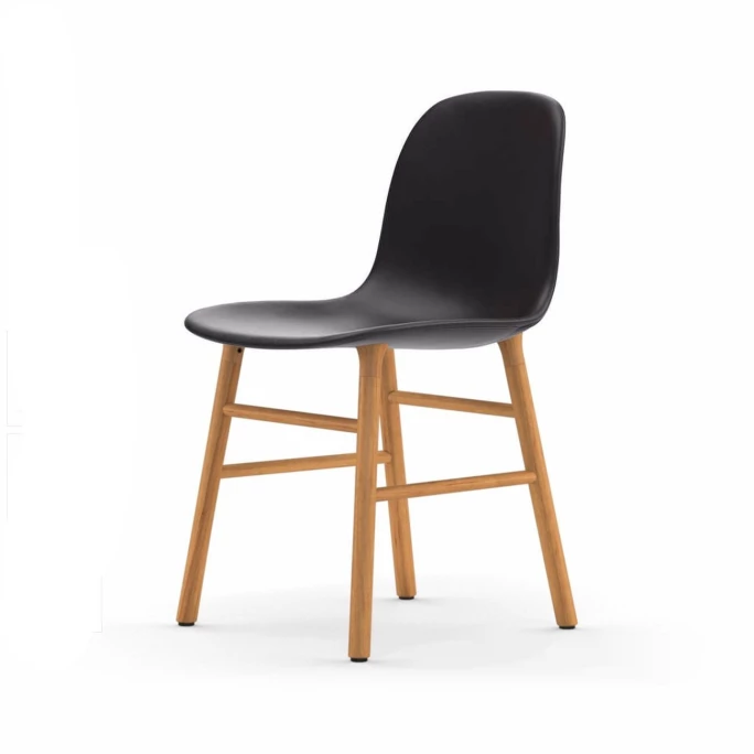 Normann Copenhagen Normann Form Oak Stuhl Leder-gepolstert Tango - H 80 X B 48 X T 52 Cm - Dark Grey 41580
