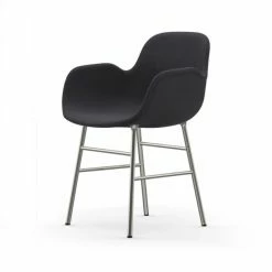 Normann Copenhagen Normann Form Chrome Lehnstuhl Textil-gepolstert Fame - H 80 X B 56 X T 52 Cm - Dark Grey 60019