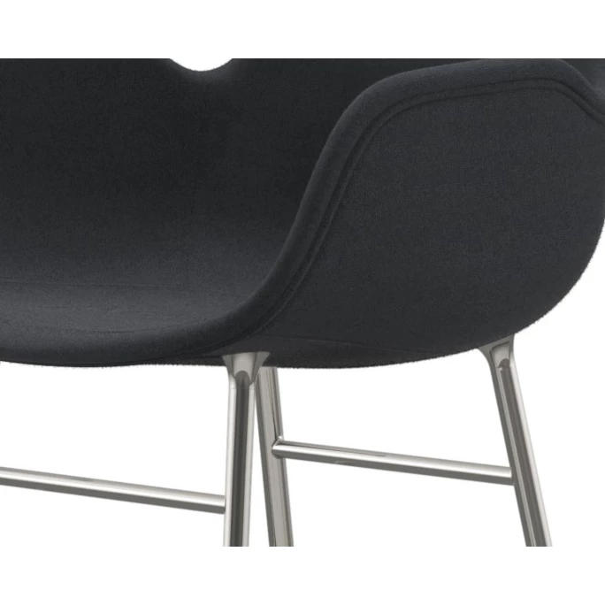 Normann Copenhagen Normann Form Chrome Lehnstuhl Textil-gepolstert Fame - H 80 X B 56 X T 52 Cm - Dark Grey 60019 – Bild 4