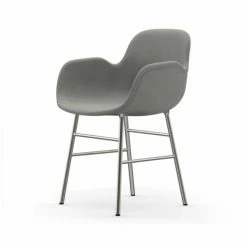 Normann Copenhagen Normann Form Chrome Lehnstuhl Textil-gepolstert Steelcut Trio - H 80 X B 56 X T 52 Cm - Grey 113