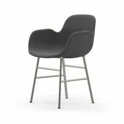 Normann Copenhagen Normann Form Chrome Lehnstuhl Textil-gepolstert Steelcut Trio - H 80 X B 56 X T 52 Cm - Dark Grey 153
