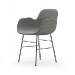 Normann Copenhagen Normann Form Chrome Lehnstuhl Textil-gepolstert Remix - H 80 X B 56 X T 52 Cm - Grey 123