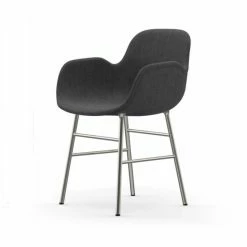 Normann Copenhagen Normann Form Chrome Lehnstuhl Textil-gepolstert Remix - H 80 X B 56 X T 52 Cm - Dark Grey 163