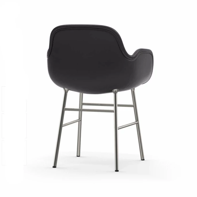 Normann Copenhagen Normann Form Chrome Lehnstuhl Leder-gepolstert Tango - H 80 X B 56 X T 52 Cm - Dark Grey 41580 – Bild 3