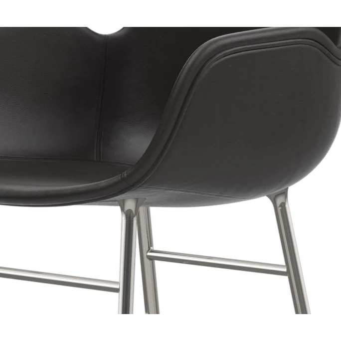 Normann Copenhagen Normann Form Chrome Lehnstuhl Leder-gepolstert Tango - H 80 X B 56 X T 52 Cm - Dark Grey 41580 – Bild 4