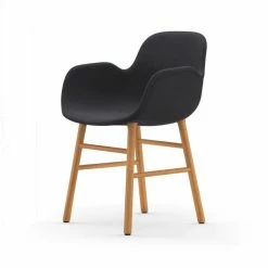 Normann Copenhagen Normann Form Oak Lehnstuhl Textil-gepolstert Fame - H 80 X B 56 X T 52 Cm - Dark Grey 60019