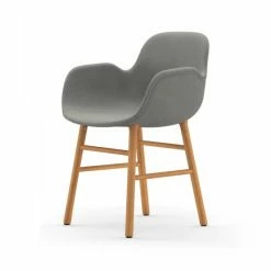 Normann Copenhagen Normann Form Oak Lehnstuhl Textil-gepolstert Steelcut Trio - H 80 X B 56 X T 52 Cm - Grey 113
