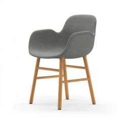 Normann Copenhagen Normann Form Oak Lehnstuhl Textil-gepolstert Remix - H 80 X B 56 X T 52 Cm - Grey 123