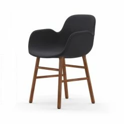 Normann Copenhagen Normann Form Walnut Lehnstuhl Textil-gepolstert Fame - H 80 X B 56 X T 52 Cm - Dark Grey 60019