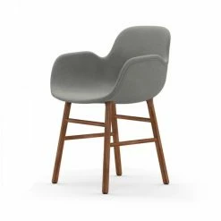 Normann Copenhagen Normann Form Walnut Lehnstuhl Textil-gepolstert Steelcut Trio - H 80 X B 56 X T 52 Cm - Grey 113