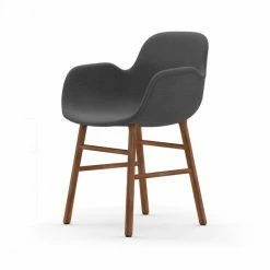 Normann Copenhagen Normann Form Walnut Lehnstuhl Textil-gepolstert Steelcut Trio - H 80 X B 56 X T 52 Cm - Dark Grey 153