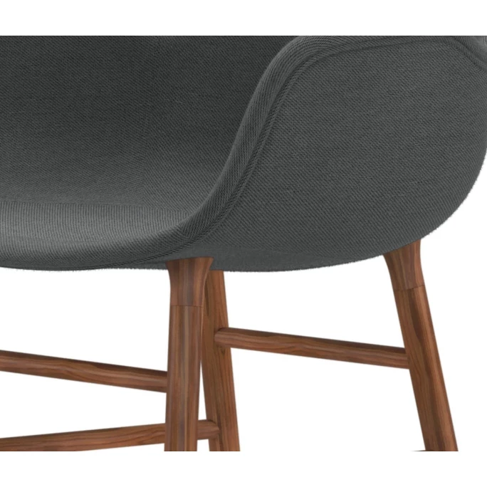 Normann Copenhagen Normann Form Walnut Lehnstuhl Textil-gepolstert Steelcut Trio - H 80 X B 56 X T 52 Cm - Dark Grey 153 – Bild 3