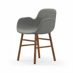 Normann Copenhagen Normann Form Walnut Lehnstuhl Textil-gepolstert Remix - H 80 X B 56 X T 52 Cm - Grey 123