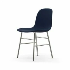 Normann Copenhagen Normann Form Chrome Stuhl Textil-gepolstert Fame - H 80 X B 48 X T 52 Cm - Blue 66071