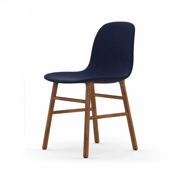 Normann Copenhagen Normann Form Walnut Stuhl Textil-gepolstert Remix - H 80 X B 48 X T 52 Cm - Blue 773