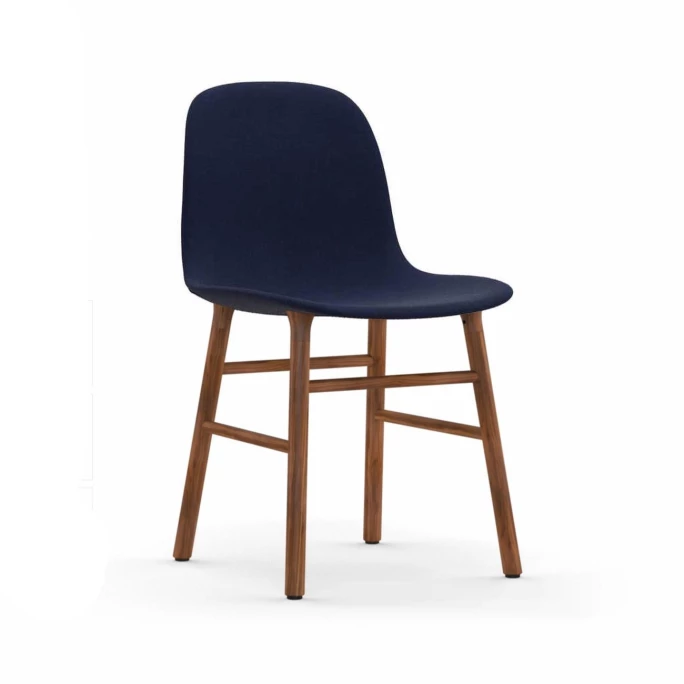 Normann Copenhagen Normann Form Walnut Stuhl Textil-gepolstert Remix - H 80 X B 48 X T 52 Cm - Blue 773 – Bild 2