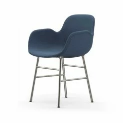 Normann Copenhagen Normann Form Chrome Lehnstuhl Textil-gepolstert Breeze Fusion - H 80 X B 56 X T 52 Cm - Blue 4602