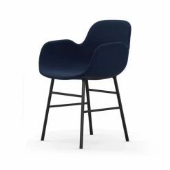 Normann Copenhagen Normann Form Black Lehnstuhl Textil-gepolstert Fame - H 80 X B 56 X T 52 Cm - Blue 66071