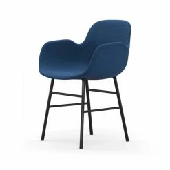 Normann Copenhagen Normann Form Black Lehnstuhl Textil-gepolstert Steelcut Trio - H 80 X B 56 X T 52 Cm - Blue 753