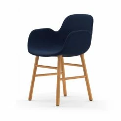 Normann Copenhagen Normann Form Oak Lehnstuhl Textil-gepolstert Fame - H 80 X B 56 X T 52 Cm - Blue 66071