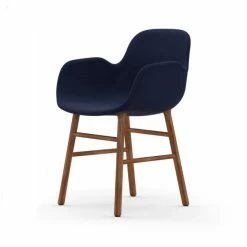 Normann Copenhagen Normann Form Walnut Lehnstuhl Textil-gepolstert Remix - H 80 X B 56 X T 52 Cm - Blue 773