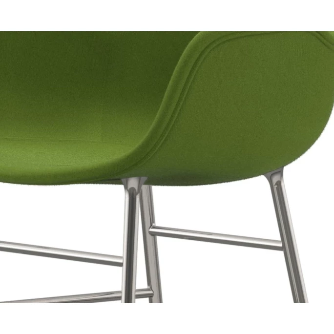 Normann Copenhagen Normann Form Chrome Lehnstuhl Textil-gepolstert Fame - H 80 X B 56 X T 52 Cm - Green - 68035 – Bild 3