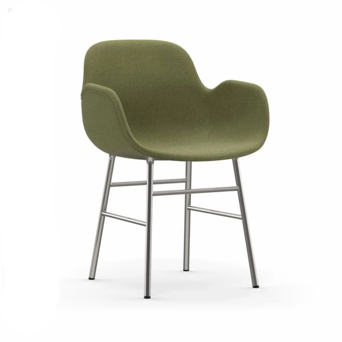 Normann Copenhagen Normann Form Chrome Lehnstuhl Textil-gepolstert Breeze Fusion - H 80 X B 56 X T 52 Cm - Green - 4803 – Bild 2