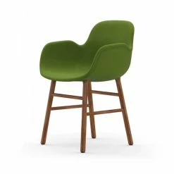 Normann Copenhagen Normann Form Walnut Lehnstuhl Textil-gepolstert Fame - H 80 X B 56 X T 52 Cm - Green - 68035