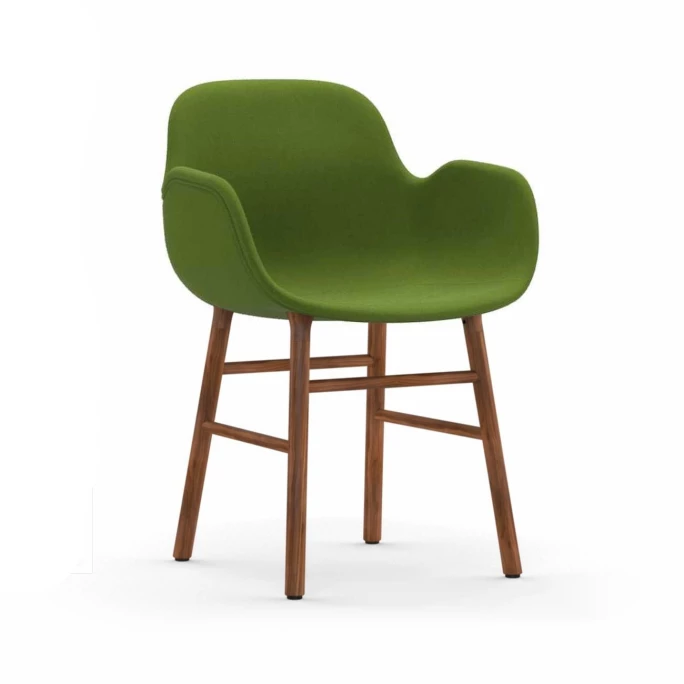 Normann Copenhagen Normann Form Walnut Lehnstuhl Textil-gepolstert Fame - H 80 X B 56 X T 52 Cm - Green - 68035 – Bild 2