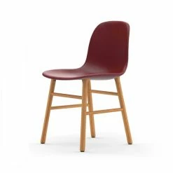 Normann Copenhagen Normann Form Oak Stuhl Leder-gepolstert Tango - H 80 X B 48 X T 52 Cm - Red 41578