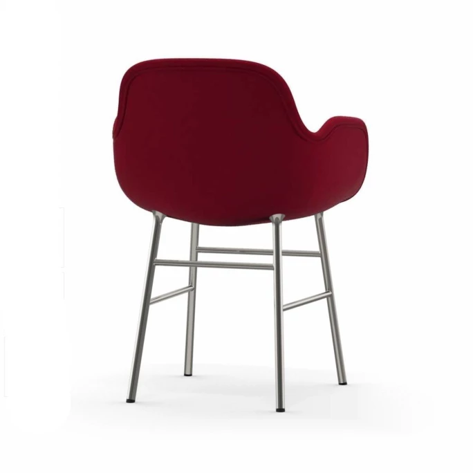 Normann Copenhagen Normann Form Chrome Lehnstuhl Textil-gepolstert Fame - H 80 X B 56 X T 52 Cm - Red 64089 – Bild 3