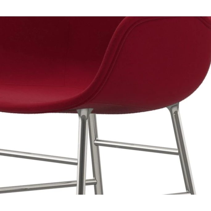 Normann Copenhagen Normann Form Chrome Lehnstuhl Textil-gepolstert Fame - H 80 X B 56 X T 52 Cm - Red 64089 – Bild 4
