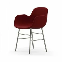 Normann Copenhagen Normann Form Chrome Lehnstuhl Textil-gepolstert Breeze Fusion - H 80 X B 56 X T 52 Cm - Red 4401