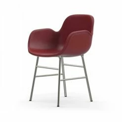 Normann Copenhagen Normann Form Chrome Lehnstuhl Leder-gepolstert Tango - H 80 X B 56 X T 52 Cm - Red 41578