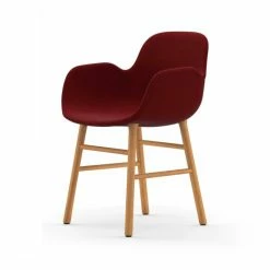 Normann Copenhagen Normann Form Oak Lehnstuhl Textil-gepolstert Breeze Fusion - H 80 X B 56 X T 52 Cm - Red 4401