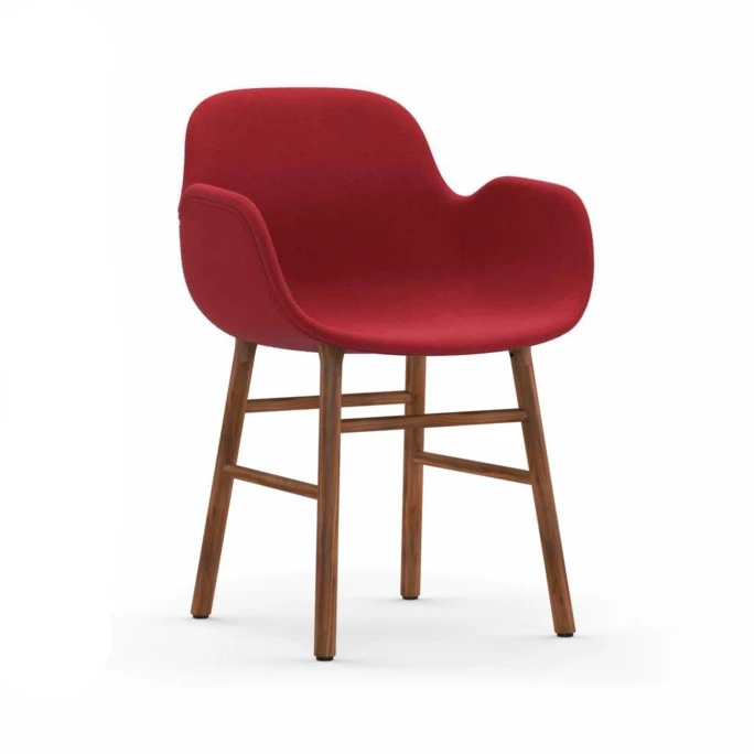 Normann Copenhagen Normann Form Walnut Lehnstuhl Textil-gepolstert Steelcut Trio - H 80 X B 56 X T 52 Cm - Red 553 – Bild 2