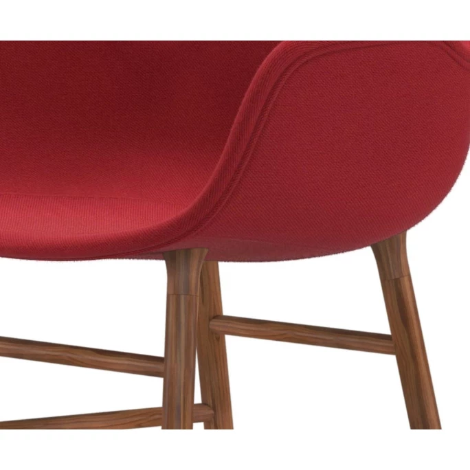 Normann Copenhagen Normann Form Walnut Lehnstuhl Textil-gepolstert Steelcut Trio - H 80 X B 56 X T 52 Cm - Red 553 – Bild 4