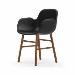 Normann Copenhagen Normann Form Walnut Lehnstuhl Leder-gepolstert Tango - H 80 X B 56 X T 52 Cm - Black-41599