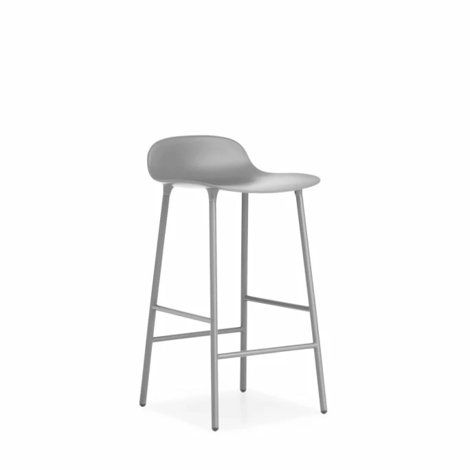 Normann Copenhagen Form Barstuhl Steel - Sitzhöhe 65 Cm - B 43 X T 43 Cm - Grey