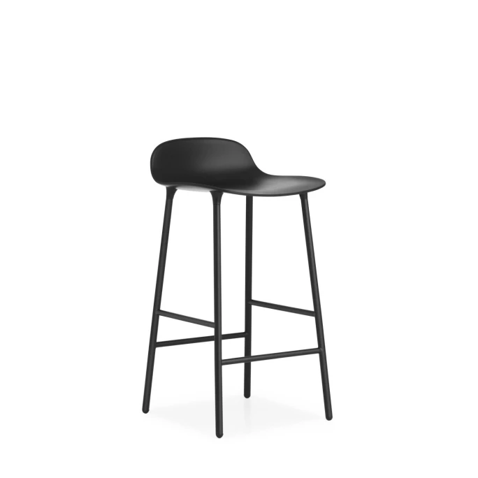 Normann Copenhagen Form Barstuhl Steel - Sitzhöhe 65 Cm - B 43 X T 43 Cm - Black